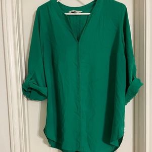 41 Hawthorn Emerald high low blouse 18W